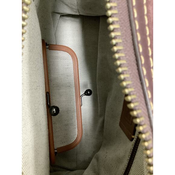 Coach Purse Women’s 1 Size #23755 Rogue31 Genuine Pebbled Leather Dust Bag Gray - Picture 11 of 13